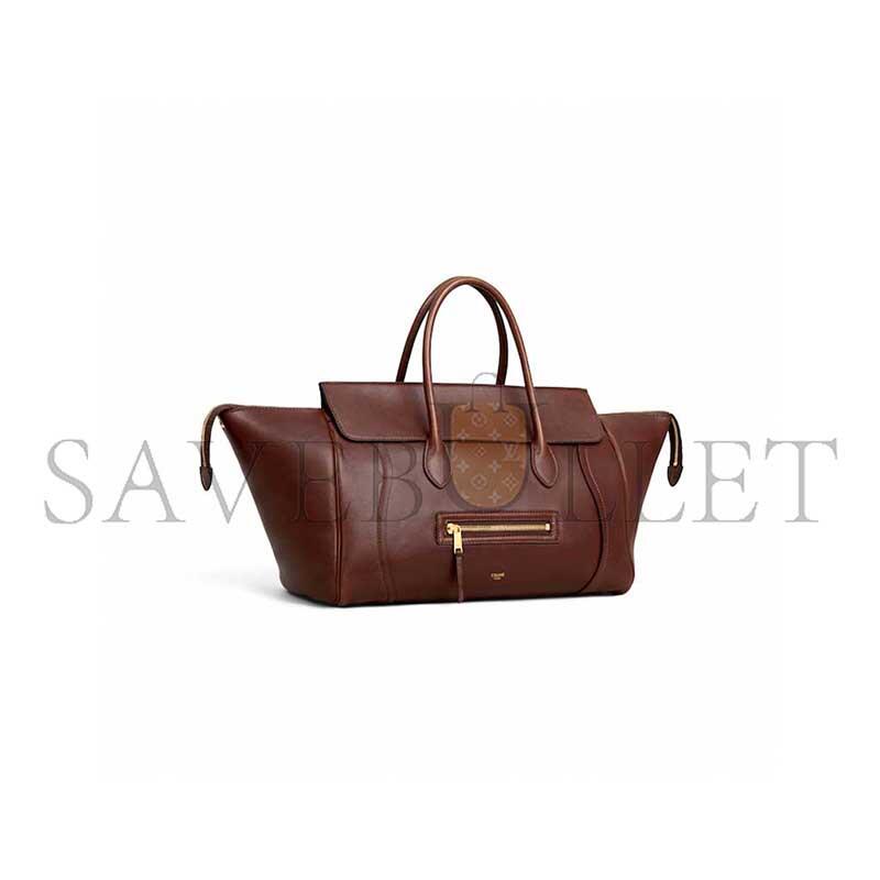 CELINE MEDIUM NEW LUGGAGE IN SUPPLE SHINY LAMBSKIN L100E3GW2.28BK (36*22*16cm)